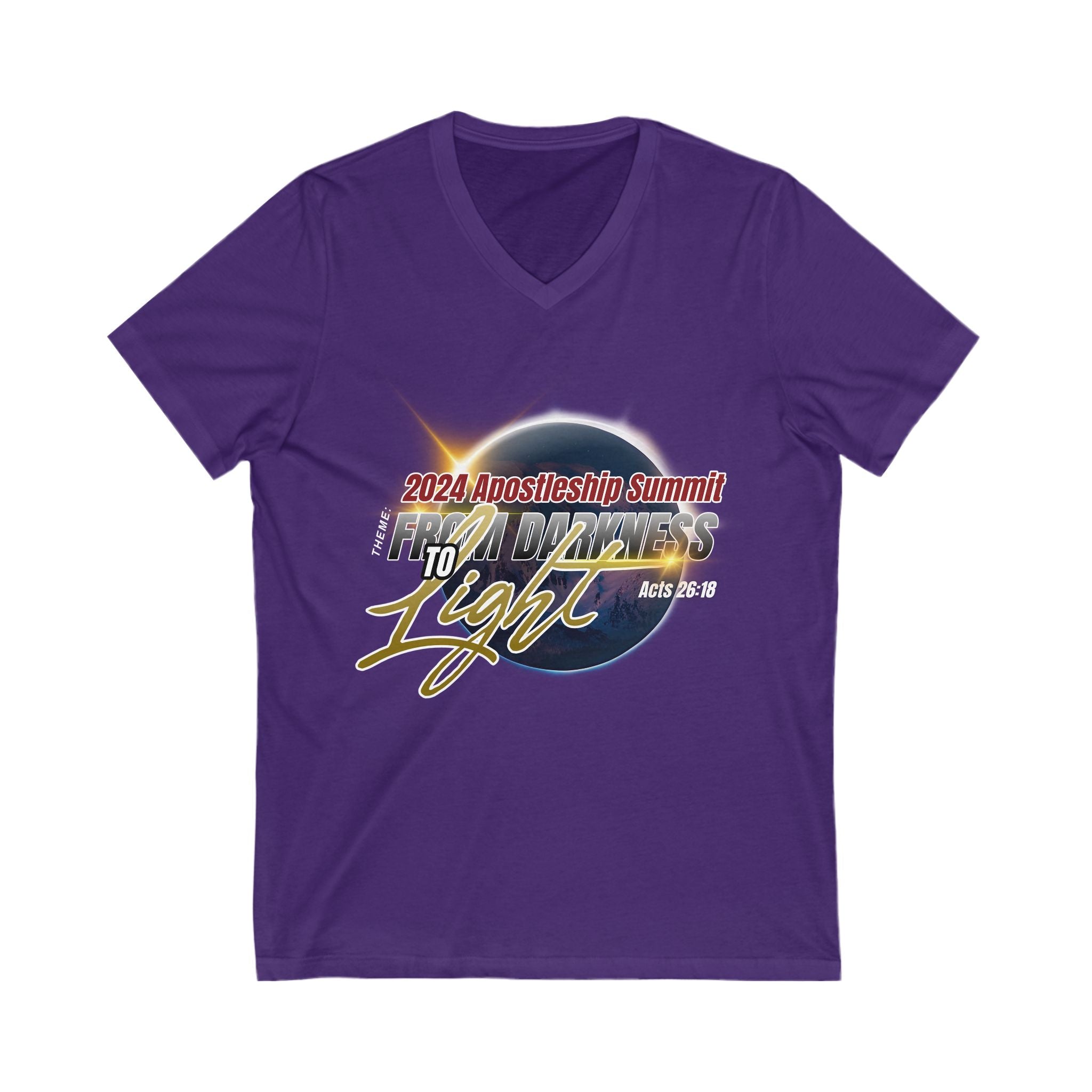 From Dakrness to Light Women's Jersey Short Sleeve V-Neck Tee