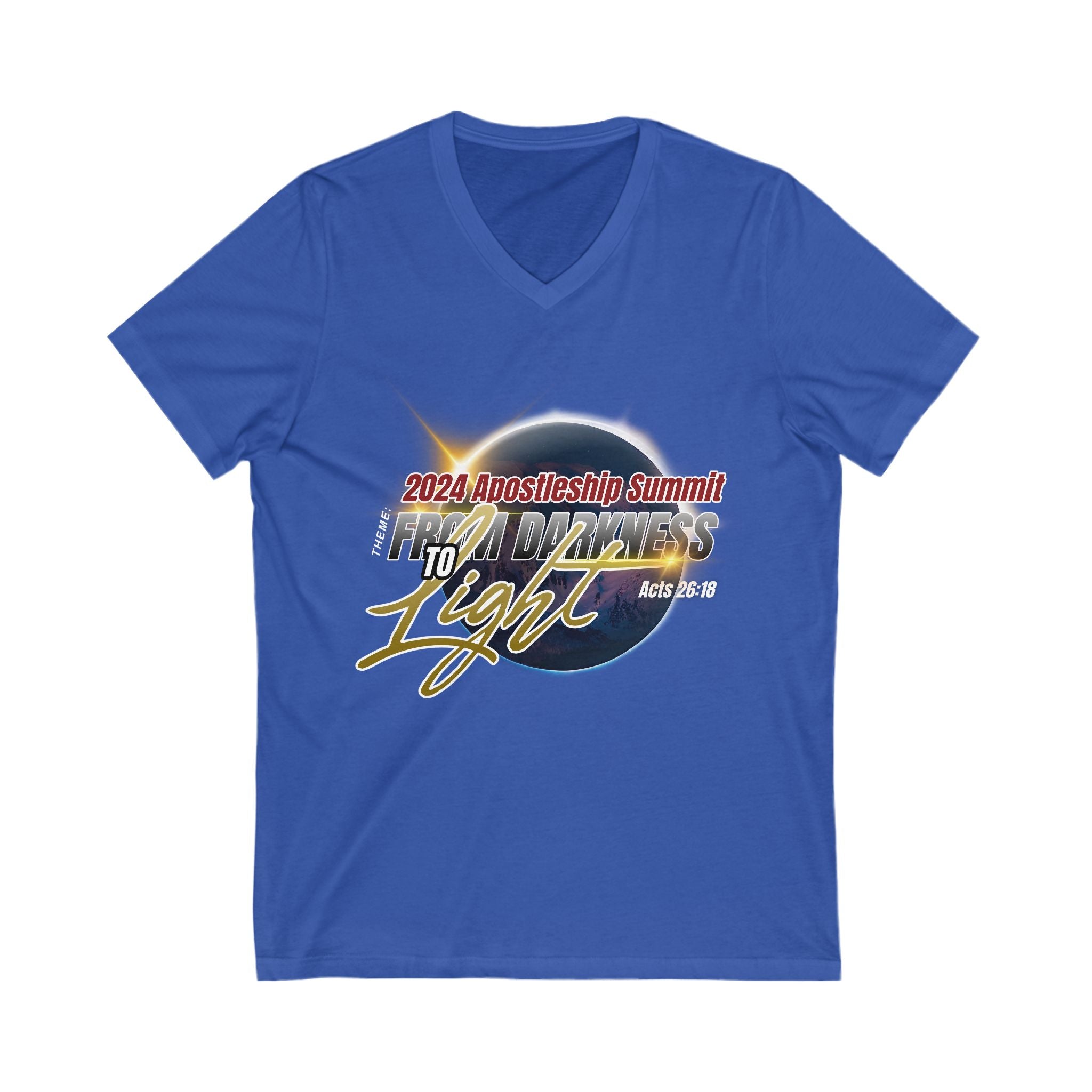 From Dakrness to Light Women's Jersey Short Sleeve V-Neck Tee