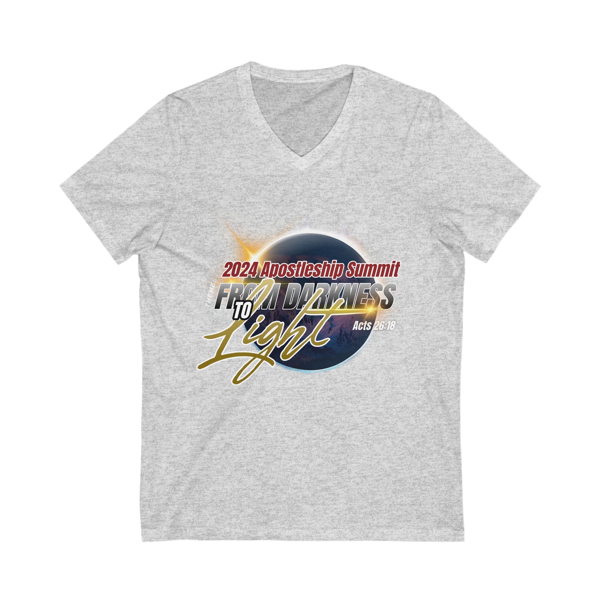 From Dakrness to Light Women's Jersey Short Sleeve V-Neck Tee