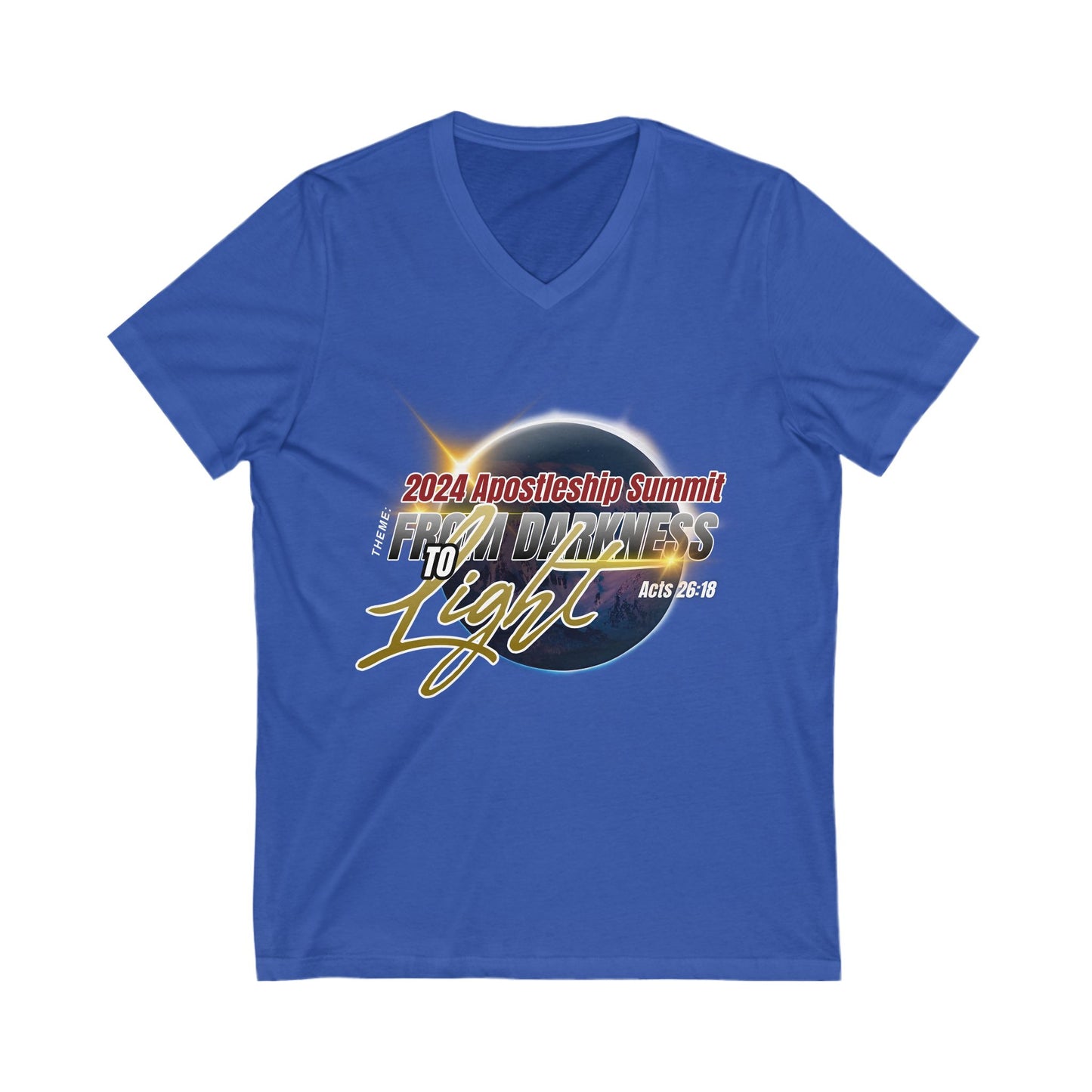 From Dakrness to Light Women's Jersey Short Sleeve V-Neck Tee