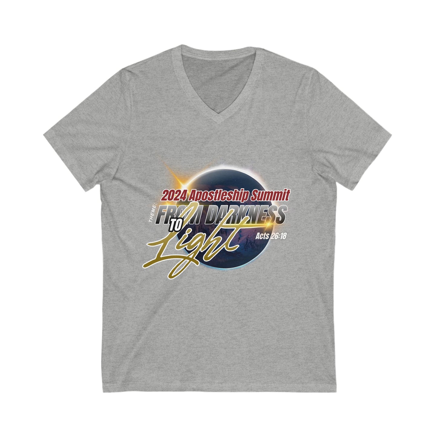 From Dakrness to Light Women's Jersey Short Sleeve V-Neck Tee