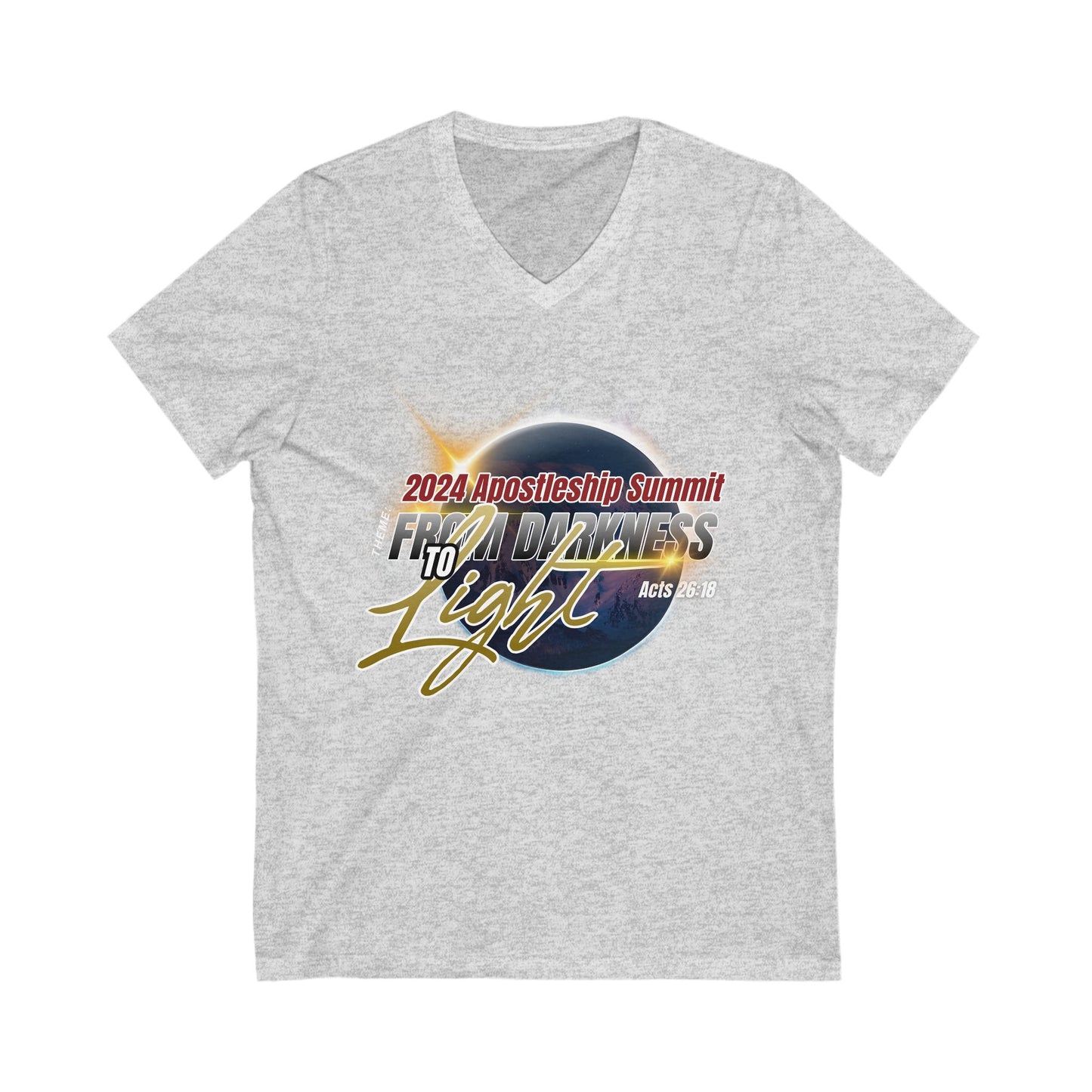 From Dakrness to Light Women's Jersey Short Sleeve V-Neck Tee